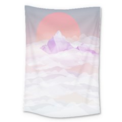 Mountain Sunset Above Clouds Large Tapestry by Givinglala