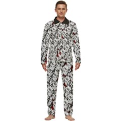 Demonic Skulls Pattern, Spooky Horror, Halloween Theme Men s Long Sleeve Velvet Pocket Pajamas Set by Casemiro