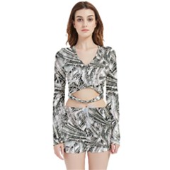 Balch Velvet Wrap Crop Top And Shorts Set by MRNStudios