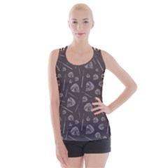 Heavy Metal Punk Guitar Music Brown Beige Criss Cross Back Tank Top  by alternativemood