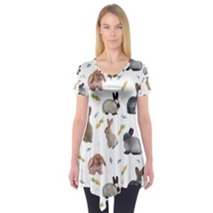 Cute Bunny Short Sleeve Tunic 