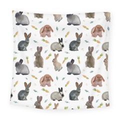 Cute Bunny Square Tapestry (large) by SychEva