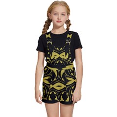 Folk Flowers Print Floral Pattern Ethnic Art Kids  Short Overalls by Eskimos