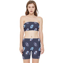 Eyes Stretch Shorts And Tube Top Set