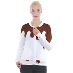 Chocolate Casual Zip Up Jacket