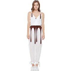 Illustration-chocolate-dropping-chocolate-background-vector Sleeveless Tie Ankle Chiffon Jumpsuit