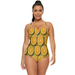 Oranges Slices  Pattern Retro Full Coverage Swimsuit