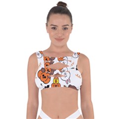 Illustration Pumpkin Bear Bat Bunny Chicken Bandaged Up Bikini Top