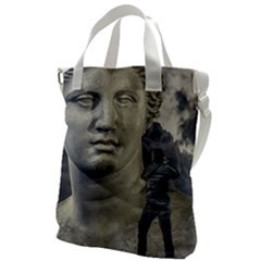 Men Taking Photos Of Greek Goddess Canvas Messenger Bag