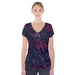 Granite Glitch Short Sleeve Front Detail Top
