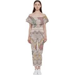 Mapa Mundi 1775 Off Shoulder Ruffle Top Jumpsuit