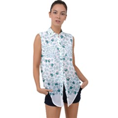 Art T- Shirt Pastel Blue Bunnies And Sky Blue Carrots On Cotton Candy Pink Easter Pattern T- Shirt Sleeveless Chiffon Button Shirt