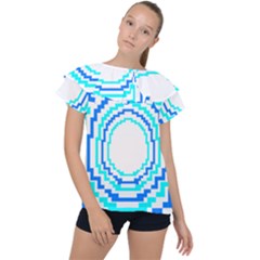 Easter Eggs T- Shirt Easter Egg Design T- Shirt Ruffle Collar Chiffon Blouse