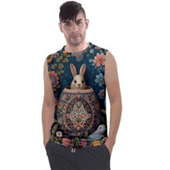 Easter Bunny Rabbit Flowers Easter Happy Easter Men s Regular Tank Top