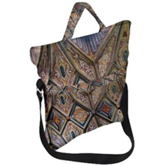Church Ceiling Mural Architecture Fold Over Handle Tote Bag