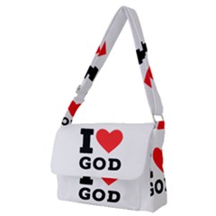 I Love God Full Print Messenger Bag (m)