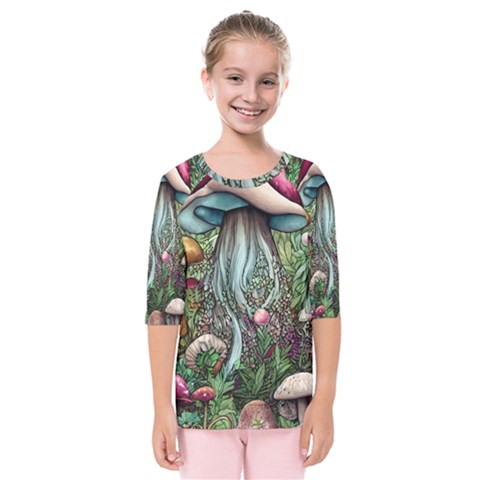Craft Mushroom Kids  Quarter Sleeve Raglan Tee by GardenOfOphir