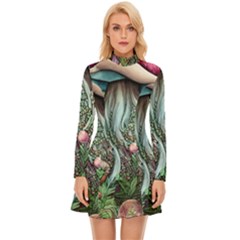 Craft Mushroom Long Sleeve Velour Longline Dress by GardenOfOphir