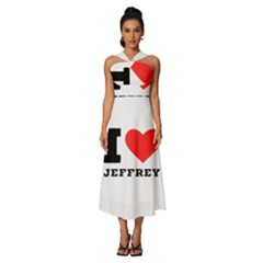 I Love Jeffrey Sleeveless Cross Front Cocktail Midi Chiffon Dress by ilovewhateva
