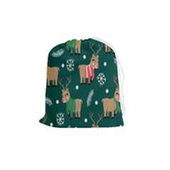 Cute Christmas Pattern Doodle Drawstring Pouch (medium) by Semog4