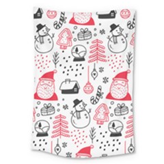 Christmas Themed Seamless Pattern Large Tapestry by Semog4