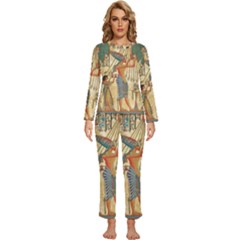 Egyptian Man Sun God Ra Amun Womens  Long Sleeve Lightweight Pajamas Set