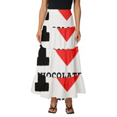 I Love Chocolate Mousse Tiered Ruffle Maxi Skirt