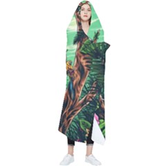 Monkey Tiger Bird Parrot Forest Jungle Style Wearable Blanket by Grandong