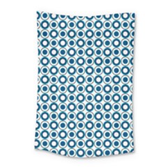 Mazipoodles Dusty Duck Egg Blue White Donuts Polka Dot Small Tapestry by Mazipoodles