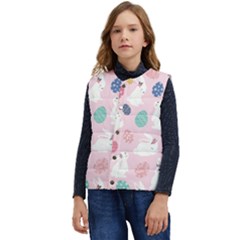 Cute Bunnies Easter Eggs Seamless Pattern Kid s Button Up Puffer Vest	