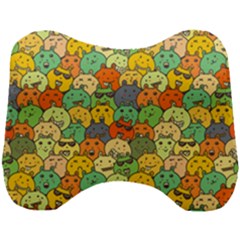 Seamless Pattern With Doodle Bunny Head Support Cushion