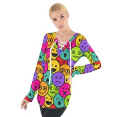 Emoji Tie Up Tee by Intrinketly777
