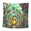 Monkey Tiger Bird Parrot Forest Jungle Style Square Tapestry (Large) View1