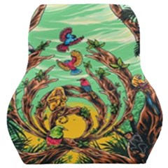 Monkey Tiger Bird Parrot Forest Jungle Style Car Seat Back Cushion  by Grandong