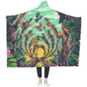 Monkey Tiger Bird Parrot Forest Jungle Style Wearable Blanket View2