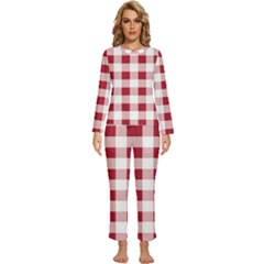 Gingham - 4096x4096px - 300dpi14 Womens  Long Sleeve Lightweight Pajamas Set