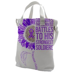 Epilepsy Awareness T- Shirt Epilepsy Awareness Sunflower God Give The Hardest Battles T- Shirt Canvas Messenger Bag