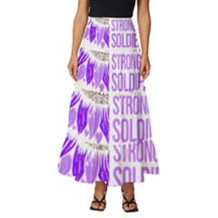 Epilepsy Awareness T- Shirt Epilepsy Awareness Sunflower God Give The Hardest Battles T- Shirt Tiered Ruffle Maxi Skirt