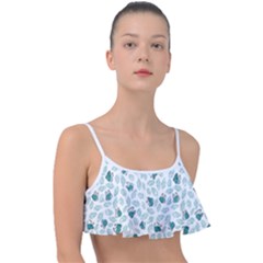 Art T- Shirt Pastel Blue Bunnies And Sky Blue Carrots On Cotton Candy Pink Easter Pattern T- Shirt Frill Bikini Top