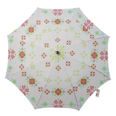 Christmas Cross Stitch Pattern Effect Holidays Symmetry Hook Handle Umbrellas (large)