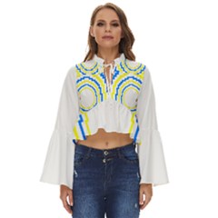 Easter Eggs T- Shirt Easter Eggs Pattern T- Shirt Boho Long Bell Sleeve Top