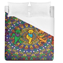Grateful Dead Pattern Duvet Cover (queen Size) by Sarkoni