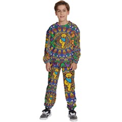 Grateful Dead Pattern Kids  Sweatshirt Set by Sarkoni