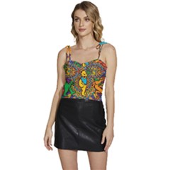 Grateful Dead Pattern Flowy Camisole Tie Up Top