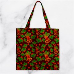 Christmas Pattern Zipper Grocery Tote Bag by Pakjumat