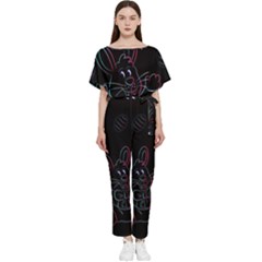 Easter-bunny-hare-rabbit-animal Batwing Lightweight Chiffon Jumpsuit