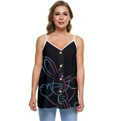 Easter-bunny-hare-rabbit-animal Casual Spaghetti Strap Chiffon Top