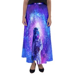 The Cosmonaut Galaxy Art Space Astronaut Flared Maxi Skirt