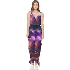Cloud Heaven Storm Chaos Purple Sleeveless Tie Ankle Chiffon Jumpsuit