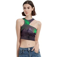 Fantasy Pyramid Mystic Space Aurora Cut Out Top